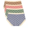 Agnes Orinda Women Plus Polka Dots Soft Breathable Panties Stretch Mid-Waisted Underwear 4-Pack