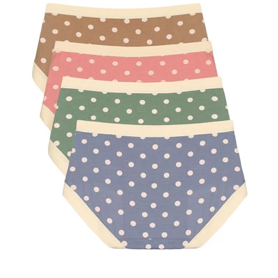 Agnes Orinda Women Plus Polka Dots Soft Breathable Panties Stretch Mid-Waisted Underwear 4-Pack 1 Agnes Orinda Women Plus Polka Dots Soft Breathable Panties Stretch Mid-Waisted Underwear 4-Pack