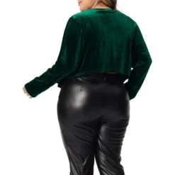 Agnes Orinda Women's Plus Size Velvet Long Sleeve Open Front Lightweight Casual Cardigans -Agnes Sales Store GUEST a15575b5 3070 45ef a66d 956ea2ad65b4
