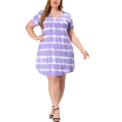 Agnes Orinda Women's Plus Size Tie Dye Trendy V Neck High Low Hem Casual Dresses -Agnes Sales Store GUEST a5daa7d0 0ddc 4795 bed4 242fa4389345