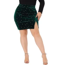Agnes Orinda Women's Plus Size Party Bodycon Velvet Mini Skirts -Agnes Sales Store GUEST a6731154 7603 4883 8fc6 960db724bacf