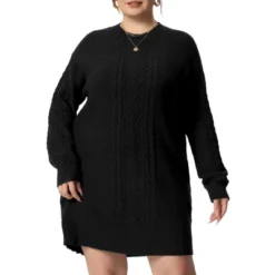 Agnes Orinda Women's Plus Size Long Sleeve Knit Pullover Short Sweater Dresses -Agnes Sales Store GUEST a6e61f7b 3a4d 409e b084 83d5aa18d9db