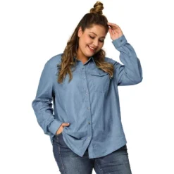 Agnes Orinda Women's Plus Size Business Casual Trendy Button Down Long Sleeve Fall Denim Shirts 12 Agnes Orinda Women's Plus Size Business Casual Trendy Button Down Long Sleeve Fall Denim Shirts -Agnes Sales Store GUEST a7b8674a 6fcb 46c6 889b 13d91cfb906a