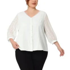 Agnes Orinda Women's Plus Size Spring Elegant Lace Sleeve Button-Down Blouse 9 Agnes Orinda Women's Plus Size Spring Elegant Lace Sleeve Button-Down Blouse -Agnes Sales Store GUEST a84c5d92 a4c0 4f63 b8e3 71e477e503e4