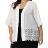 Agnes Orinda Women's Plus Size Cover-Up Lace Panel Texture Printed Boho Cardigans