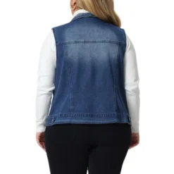 Agnes Orinda Women's Plus Size Causal Sleeveless Zip Washed Denim Vests -Agnes Sales Store GUEST a8ad875a 3028 4889 872b 3bcff9b18c72