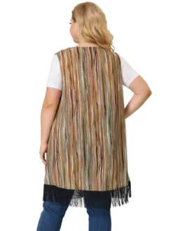 Agnes Orinda Women's Plus Size Sleeveless Striped Boho Cardigans Vest -Agnes Sales Store GUEST a8b3cff8 40f1 4716 b76b 9f9da08641b4