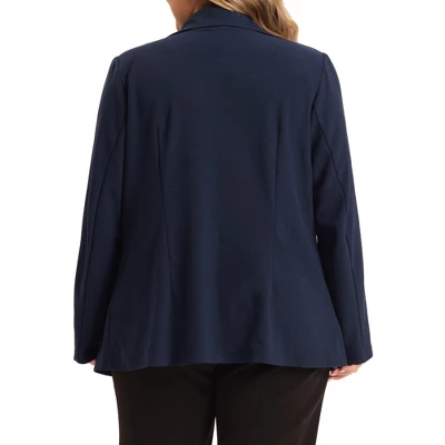 Agnes Orinda Women's Plus Size Lapel Work Double Breasted Jacket Blazers 3 Agnes Orinda Women's Plus Size Lapel Work Double Breasted Jacket Blazers - Image 3