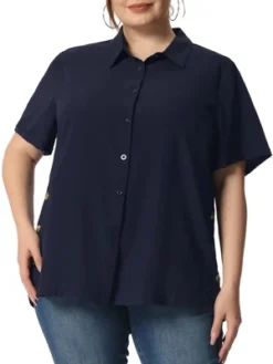 Agnes Orinda Women's Plus Size Sheer Button Front Side Slit Roll Up Sleeve Shirt 13 Agnes Orinda Women's Plus Size Sheer Button Front Side Slit Roll Up Sleeve Shirt -Agnes Sales Store GUEST a9b09153 9a9f 4503 bf40 2005c2f1e230