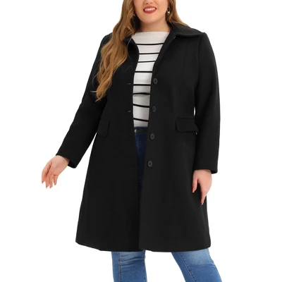 Agnes Orinda Women's Plus Size Coats Peter Pan Collar Single Breasted Long Coat 11 Agnes Orinda Women's Plus Size Coats Peter Pan Collar Single Breasted Long Coat - Image 11