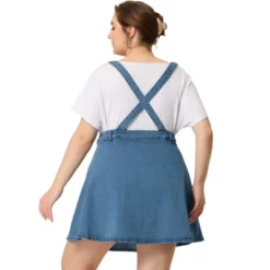 Agnes Orinda Women's Plus Size Adjustable Strap Jeans Suspender Cross Back Mini Denim A-Line Skirts -Agnes Sales Store GUEST aa9f4a8a 3338 4e83 82ce ac8a873cc976