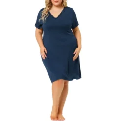 Agnes Orinda Women's Plus Size Solid Comfort Short Sleeves Nightgown -Agnes Sales Store GUEST ab35afa5 62c9 4cf7 b5c7 a76c9a8618bf