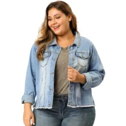 Agnes Orinda Women's Plus Size Classic Denim Casual Long Sleeve Fashion Jean Jackets -Agnes Sales Store GUEST ab9e396b cc99 4e96 af25 052a43a23ea2