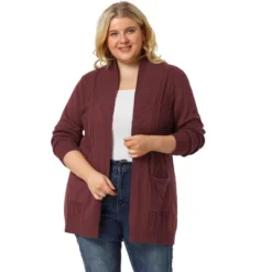 Agnes Orinda Women's Plus Size Winter Outerwear Open Front Knit Sweater Cardigan -Agnes Sales Store GUEST abc236b8 784d 4bb8 936e 7cd79d819f40