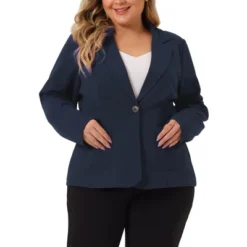 Agnes Orinda Women's Plus Size Work Formal Notch Lapel Buttons Front Pockets Blazers -Agnes Sales Store GUEST ac104844 cc68 49ad b958 31e00919cc3b