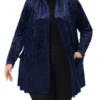Agnes Orinda Plus Size Velvet Cardigans For Women Pocket Party Open Front Shawl