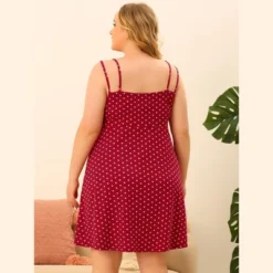 Agnes Orinda Women's Plus Size Deep V Knit Polka Dots Cami Nightgown -Agnes Sales Store GUEST ac5f3639 86ec 4a24 ba86 494334d09aed