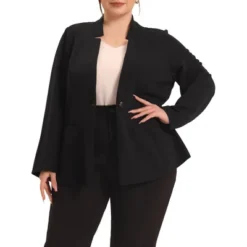 Agnes Orinda Women's Plus Size Button Long Sleeve Office Work Business Suit Blazer Jacket -Agnes Sales Store GUEST acf60107 009b 47c4 94ad 2e056ebc57be