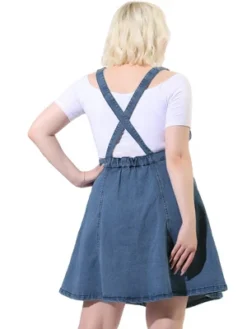 Agnes Orinda Women's Plus Size Denim Suspender Side Button Adjustable Strap Jeans Overall Jumper -Agnes Sales Store GUEST af0ec9fb 2a84 4822 a40d 9001f716ae1e