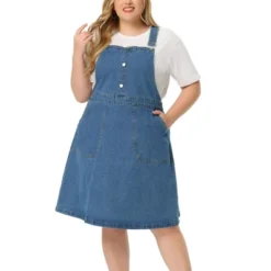 Agnes Orinda Women's Plus Size Overall Dress Button Adjustable Strap Denim Suspender Dresses -Agnes Sales Store GUEST af24c816 ccd2 4c2e 90f1 32e21c0284bd
