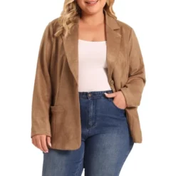 Agnes Orinda Women's Plus Size Open Front Faux Suede Long Sleeve Lapel Work Office Blazer 9 Agnes Orinda Women's Plus Size Open Front Faux Suede Long Sleeve Lapel Work Office Blazer -Agnes Sales Store GUEST afc6cbac c4bd 4553 b52f f24d52c371c7