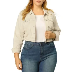 Agnes Orinda Women's Plus Size Cropped Long Sleeve Trendy Fashion Denim Jean Jackets -Agnes Sales Store GUEST b087b12b 64fd 4aef 9d41 a85a3471d1d7