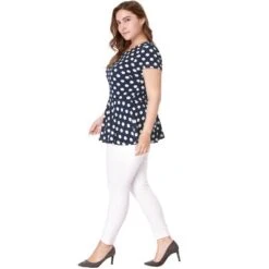 Agnes Orinda Women's Plus Size Polka Dots Fashion Workout Elegant Short Sleeves Peplum Top -Agnes Sales Store GUEST b1982992 d0a6 45c8 850f e71d01dbcd73