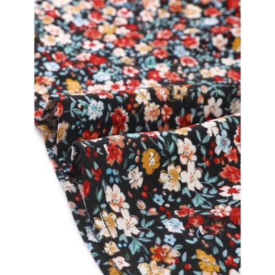 Agnes Orinda Women's Plus Size V Neck Button Up Ruffle Floral Long Sleeve Tunic Peplum Blouse 4 Agnes Orinda Women's Plus Size V Neck Button Up Ruffle Floral Long Sleeve Tunic Peplum Blouse - Image 4