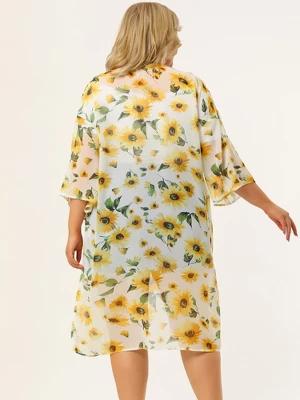 Agnes Orinda Women's Plus Size Floral Long Sleeve Holiday Cardigans 4 Agnes Orinda Women's Plus Size Floral Long Sleeve Holiday Cardigans - Image 4