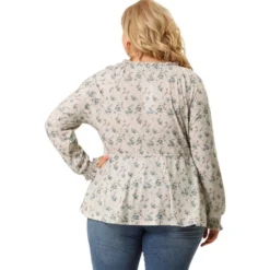 Agnes Orinda Women's Plus Size Floral Ruffle Neck Drawstring Waist Long Sleeve Peplum Tops 9 Agnes Orinda Women's Plus Size Floral Ruffle Neck Drawstring Waist Long Sleeve Peplum Tops -Agnes Sales Store GUEST b61cbffa d34e 48ea 94a2 147125d79545