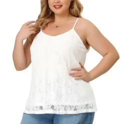 Agnes Orinda Women's Plus Size Lace Floral Adjustable Strap Elegant Camisole -Agnes Sales Store GUEST b80f6e22 e2f7 489e 89a9 28f076b62c96