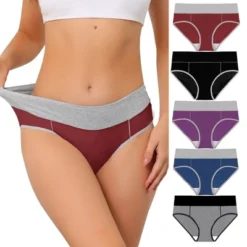 Agnes Orinda Women's 5 Packs High Rise Brief Stretchy Underwear -Agnes Sales Store GUEST b871f97c dd09 4932 b67f 6dea519e798f