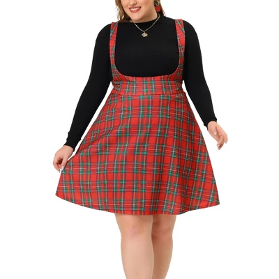 Agnes Orinda Plus Size Suspenders Skirts For Women A Line Mini Tartan Overall Pinafore Dress Suspender Skirt 1 Agnes Orinda Plus Size Suspenders Skirts For Women A Line Mini Tartan Overall Pinafore Dress Suspender Skirt