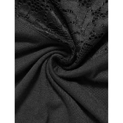 Agnes Orinda Women's Plus Size Lace Insert Short Sleeves Round Neck T-shirts 5 Agnes Orinda Women's Plus Size Lace Insert Short Sleeves Round Neck T-shirts - Image 5