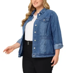 Agnes Orinda Women's Plus Size Classic Denim Washed Front Long Sleeve Jean Jackets -Agnes Sales Store GUEST ba77061b 8c23 420e 8c56 57460cda19cb