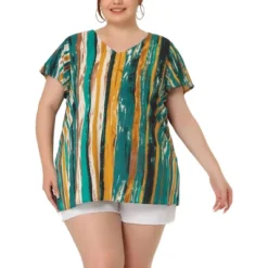 Agnes Orinda Women's Plus Size Cute Short Sleeve Casual Stripe Tops 18 Agnes Orinda Women's Plus Size Cute Short Sleeve Casual Stripe Tops -Agnes Sales Store GUEST bda5285b b488 48a4 b990 bf98cea3f05e