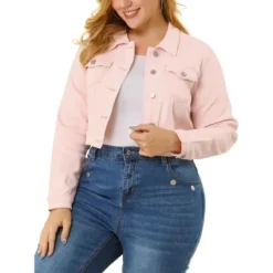 Agnes Orinda Women's Plus Size Cropped Long Sleeve Trendy Fashion Denim Jean Jackets -Agnes Sales Store GUEST bf1566d9 f803 4536 8716 840f73304f12
