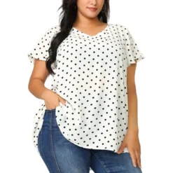 Agnes Orinda Women's Plus Size V Neck Tie Waist Polka Dots Blouse 11 Agnes Orinda Women's Plus Size V Neck Tie Waist Polka Dots Blouse -Agnes Sales Store GUEST c04fdacc 9248 4043 99e2 3bb2f8081514