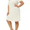 Agnes Orinda Women's Plus Size Short Sleeve Comfort Nightgown