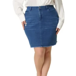 Agnes Orinda Women's Plus Size Denim Embroidered Distressed Ripped Pencil Skirts 17 Agnes Orinda Women's Plus Size Denim Embroidered Distressed Ripped Pencil Skirts -Agnes Sales Store GUEST c1bf6202 8dd3 494f 8a03 42fdba48e689