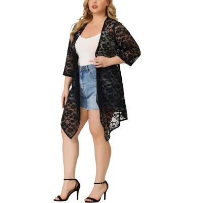 Agnes Orinda Women's Plus Size Draped Shawls Lightweight Open Front Lace Cardigans 1 Agnes Orinda Women's Plus Size Draped Shawls Lightweight Open Front Lace Cardigans