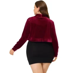 Agnes Orinda Women's Plus Size Crop Velvet Bolero Elegant Shrugs -Agnes Sales Store GUEST c419a002 12cd 41c2 9ac0 705d35bc709e