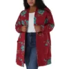 Agnes Orinda Women's Plus Size Lightweight Open Front Knit Floral Cardigan