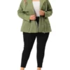 Agnes Orinda Women's Plus Size Zipper Drawstring Boyfriend Jacket