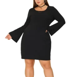 Agnes Orinda Women's Plus Size Cocktail Party Lace Bodycon Bell Sleeve Dress -Agnes Sales Store GUEST c54c4c1a 7a51 4118 9947 e92a3c17748c