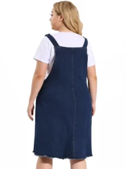 Agnes Orinda Women's Plus Size Overall Frayed Adjustable Strap Denim Suspender Shift Dress 12 Agnes Orinda Women's Plus Size Overall Frayed Adjustable Strap Denim Suspender Shift Dress -Agnes Sales Store GUEST c5538ec2 8ec9 49db 988a c6527bf5c7e0