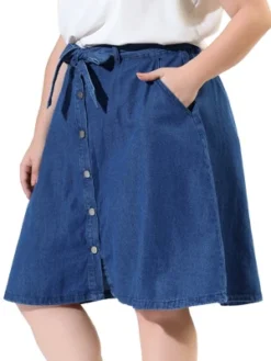 Agnes Orinda Women's Plus Size Denim Tie Waist Button Front A-Line Midi Skirts 19 Agnes Orinda Women's Plus Size Denim Tie Waist Button Front A-Line Midi Skirts -Agnes Sales Store GUEST c5c22cc5 813a 4bfe 935f 9bb6e08f7ad6