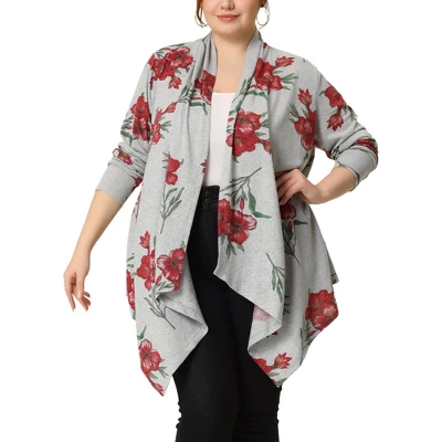 Agnes Orinda Women's Plus Size Owl Print Sweater Kint Cardigans 6 Agnes Orinda Women's Plus Size Owl Print Sweater Kint Cardigans - Image 6