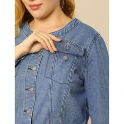 Agnes Orinda Women's Plus Size Long Sleeves Button Down Crew Neck Short Denim Jacket 11 Agnes Orinda Women's Plus Size Long Sleeves Button Down Crew Neck Short Denim Jacket -Agnes Sales Store GUEST c6262e50 ee5b 4630 9f53 44ed29fb62d8