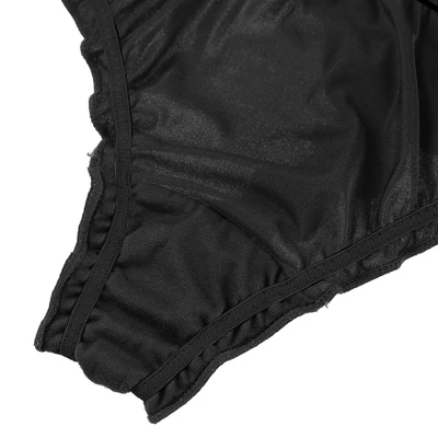 Agnes Orinda Women's Satin Soft Mid-Rise Ruffle Hipster Thong Lingerie Underwear 2 Agnes Orinda Women's Satin Soft Mid-Rise Ruffle Hipster Thong Lingerie Underwear - Image 2